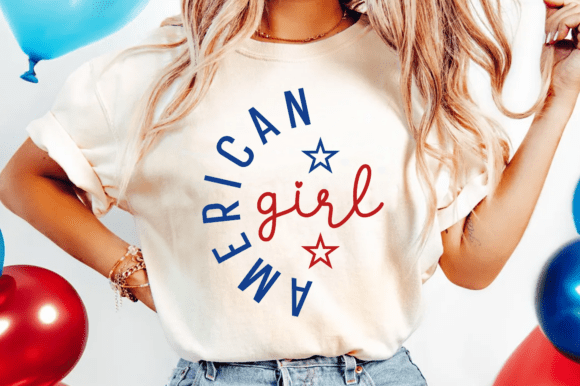 American Girl PNG, 4th of July SVG: T-Shirt Graphics