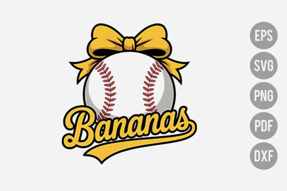 Bananas Coquette Bow Lovers Baseball PNG Review
