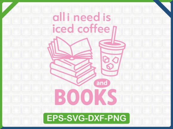 Book Iced Coffee SVG Graphics for T-Shirt Designs
