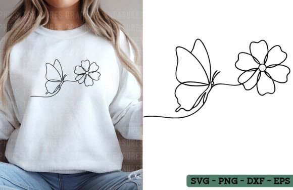 Butterfly Flower SVG PNG Floral Graphics for T-Shirt Designs