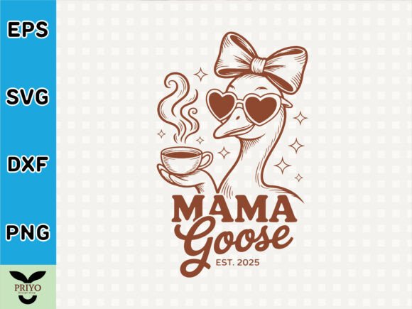 Floral Mama Goose SVG: Graphics for T-Shirt Designs