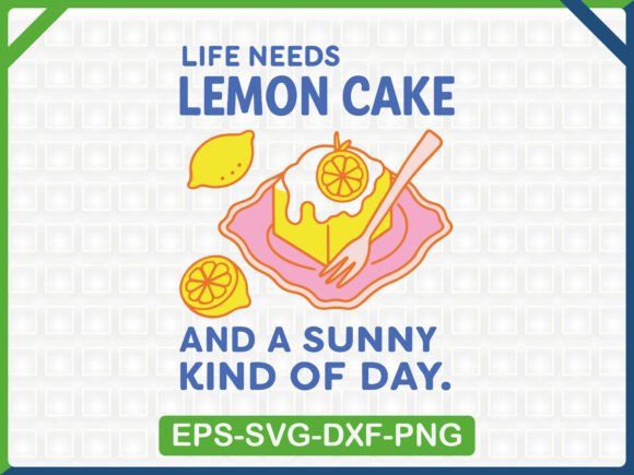 Handdrawn Lemon Cake Summer Trendy SVG Graphics & T-Shirt Designs