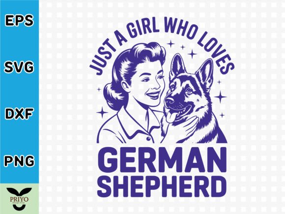 Just a Girl Who Loves German Shepherd Graphics & T-Shirt Designs