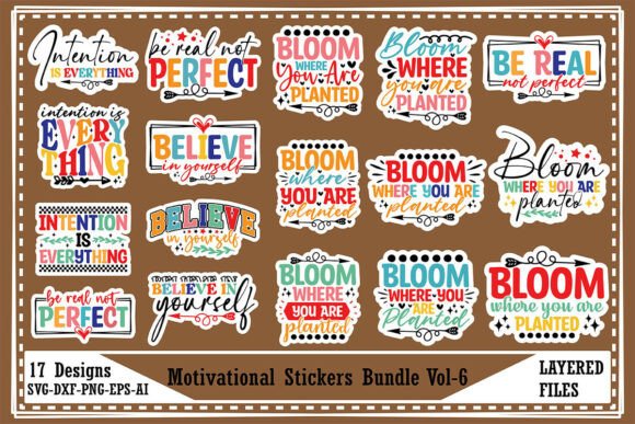 Motivational Stickers Bundle Vol-6 Graphics & T-Shirt Review