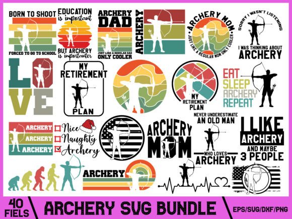 Retro Archery SVG Bundle: Graphics for T-Shirt Designs