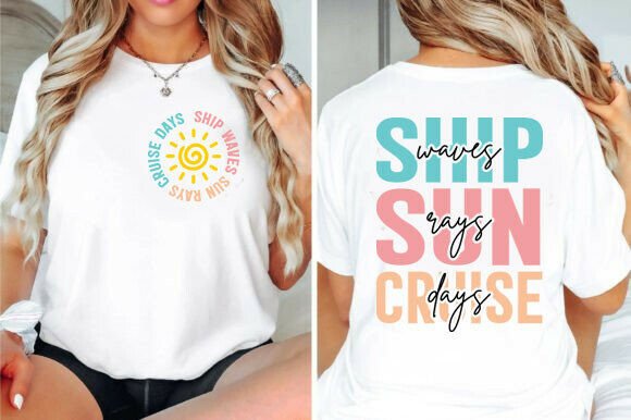 Ship Waves Sun Rays Cruise Days Graphics & T-Shirt Designs