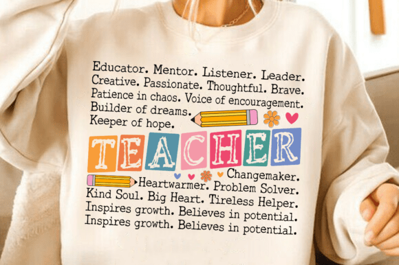 Teacher Words Png Svg Teacher Life Svg T-Shirt Graphics
