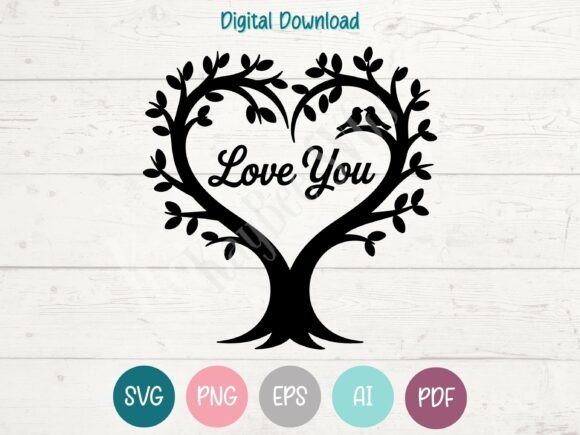 Valentine Love Birds Graphics for T-Shirt Designs