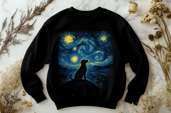 Van Gogh Dog Graphics for T-Shirt Designs